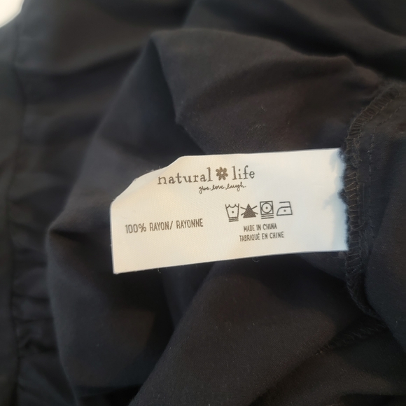 Natural Life Rebecca Dress Midi Black Tiered Flowy Boho Womens Sz L - Picture 6 of 8